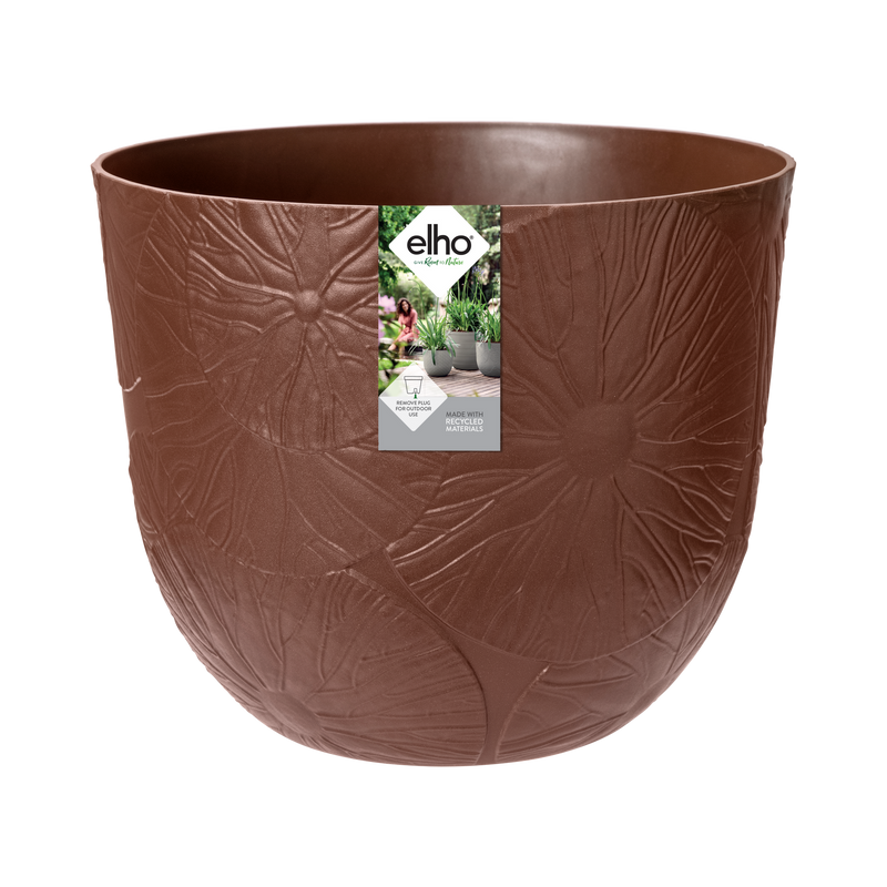 Elho Fuente Lily Round 30 - Flowerpot - Rusty Brown - Indooroutdoor! - Ø 29.46 x H 24.34 cm