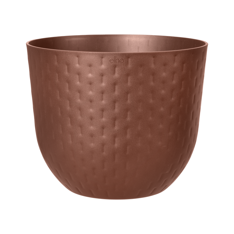 Elho Fuente Grains Round 30 - Flowerpot - Rusty Brown - Indooroutdoor! - Ø 29.46 x H 24.34 cm