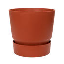 Greenville 40cm Round Plastic Ourdoor Plant Pot - Brique