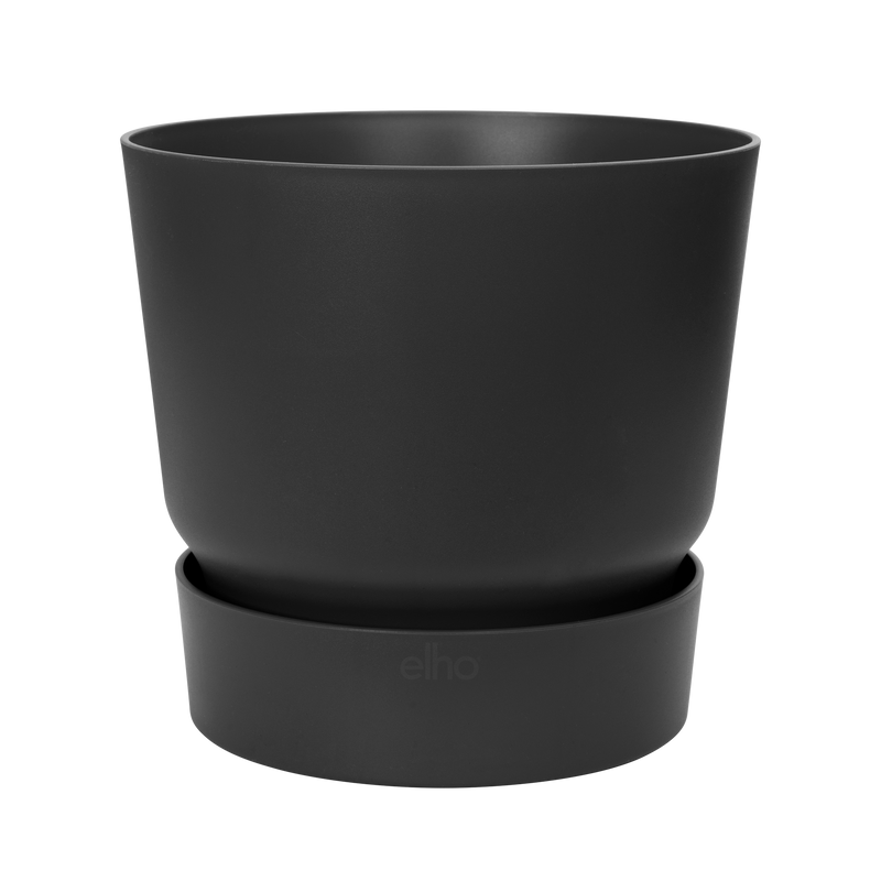 Greenville 30cm Round Plastic Ourdoor Plant Pot - Living Black