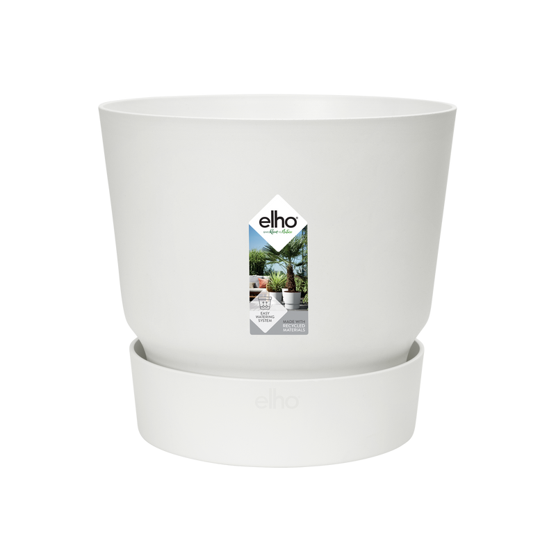 Elho Greenville Round 30 - Flowerpot - White - Outdoor! - Ø 29.50 x H 27.80 cm