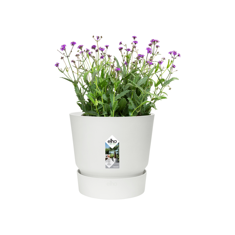 Elho Greenville Round 16 - Flowerpot - White - Outdoor! - Ø 16.00 x H 15.30 cm