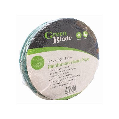 Green Blade 15M x 1/2 Inch 3 PLY REINFORCED HOSE PIPE