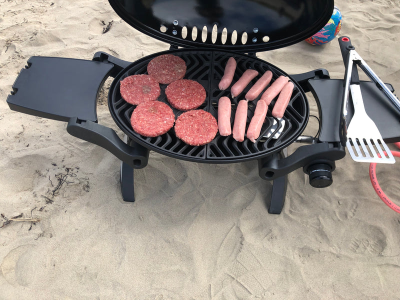 Portable Gas BBQ With Cast Iron Grill Barbecue Plate