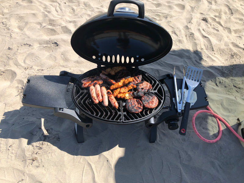 Portable Gas BBQ With Cast Iron Grill Barbecue Plate
