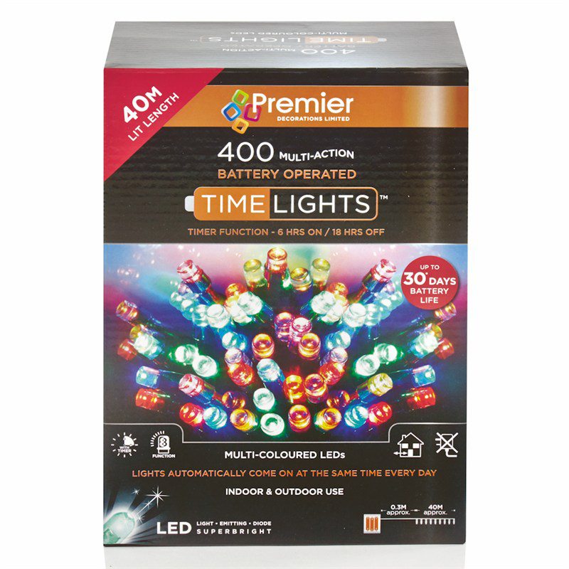 400 LED Battery Lights - Multi Coloured