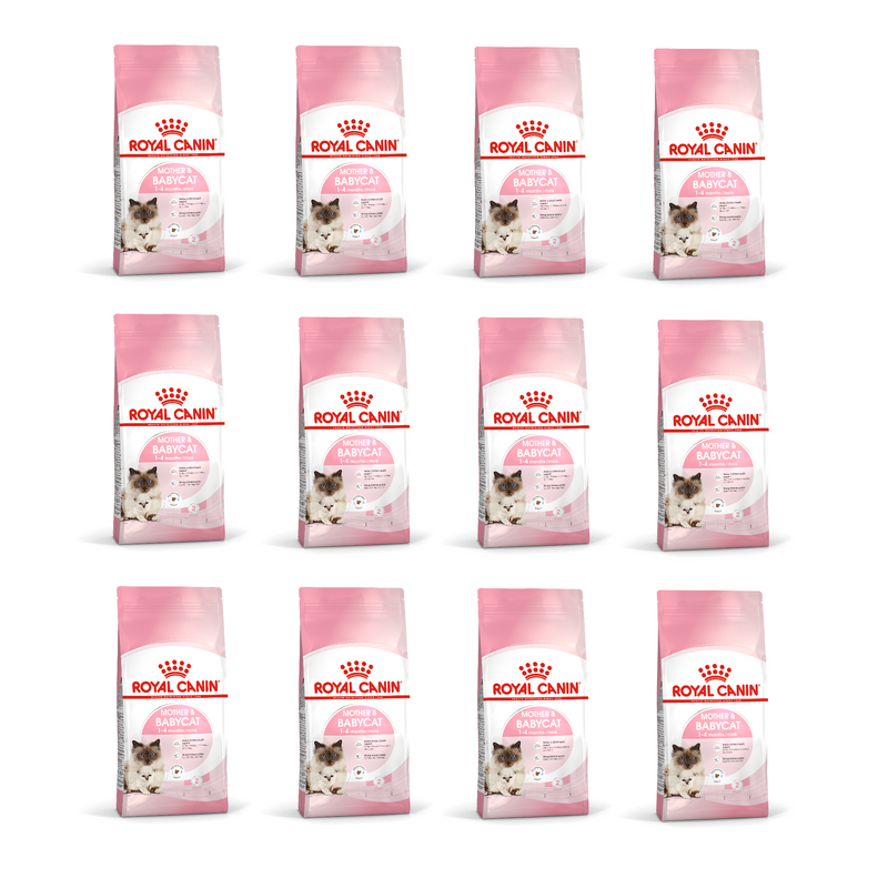 Royal Canin Mother & Babycat Adult & Kitten Dry Food, 400g x 12 Pack