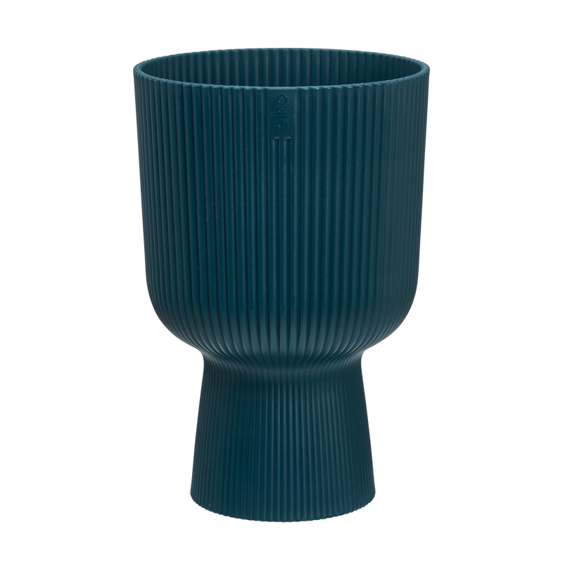 Vibes Fold 14cm Coupe Plastic Indoor Plant Pot - Deep Blue