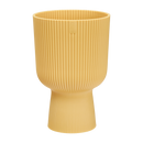 Vibes Fold 14cm Coupe Plastic Indoor Plant Pot - Butter Yellow