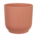 Vibes Fold 35cm Round Plastic Indoor Plant Pot with Wheels - Delicate Pink