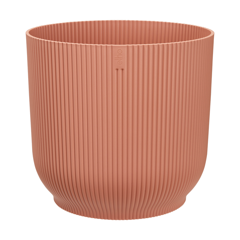 Vibes Fold 35cm Round Plastic Indoor Plant Pot with Wheels - Delicate Pink