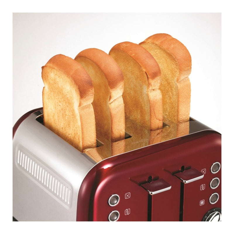 Morphy Richards Accents 4 Slice Toaster, Red