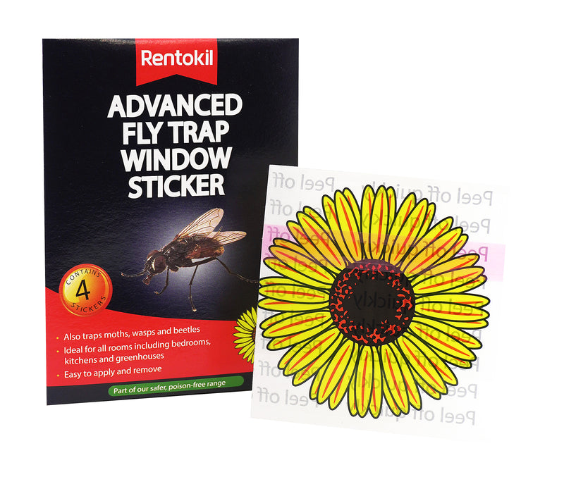 Rentokil Advanced Fly Trap WIndow Sticker, 4 Pack