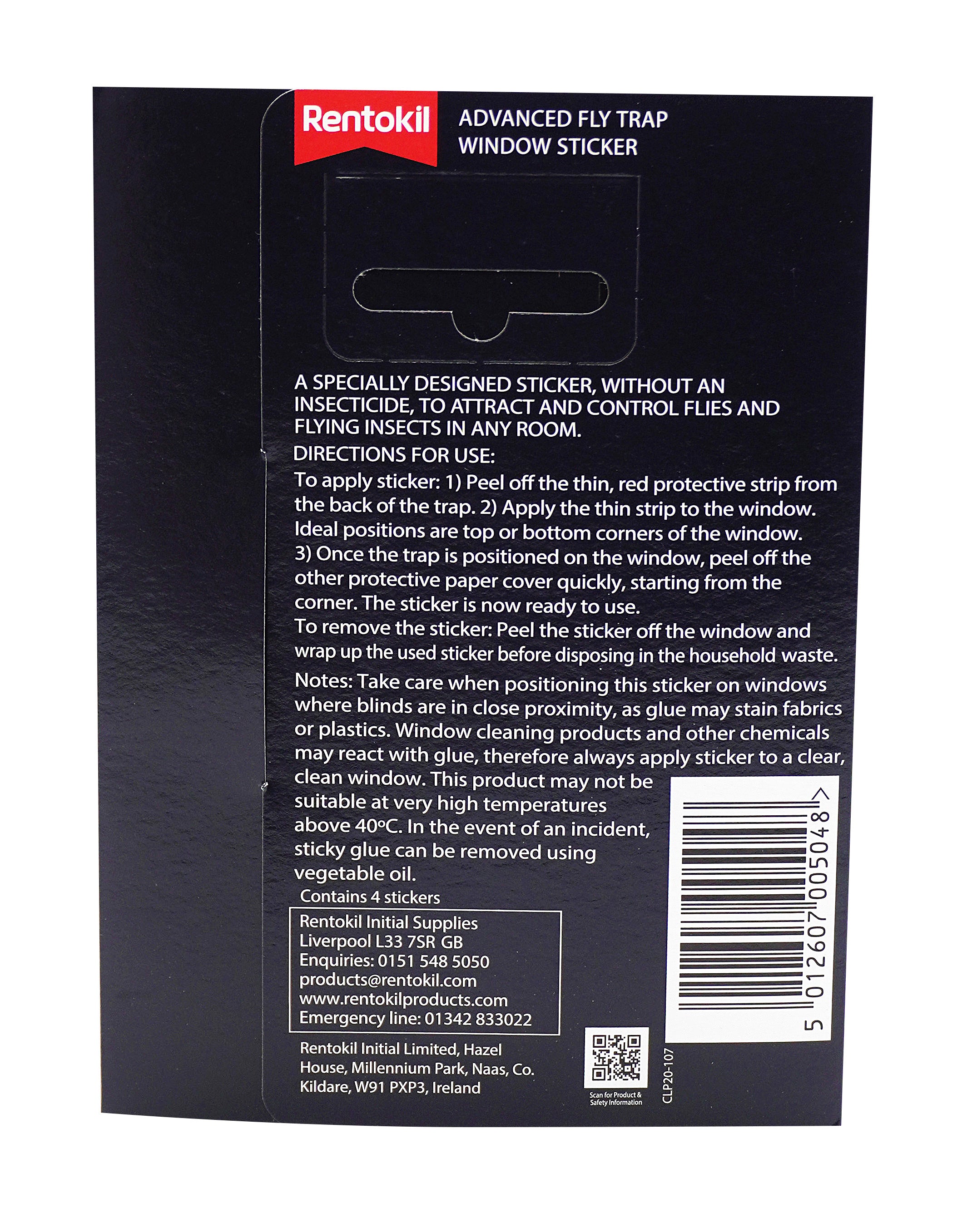 Rentokil Advanced Fly Trap WIndow Sticker, 4 Pack