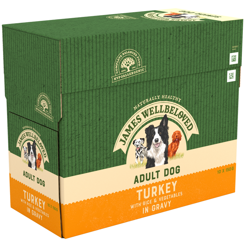 James Wellbeloved Adult Turkey in Gravy Pouch 10 x 150g