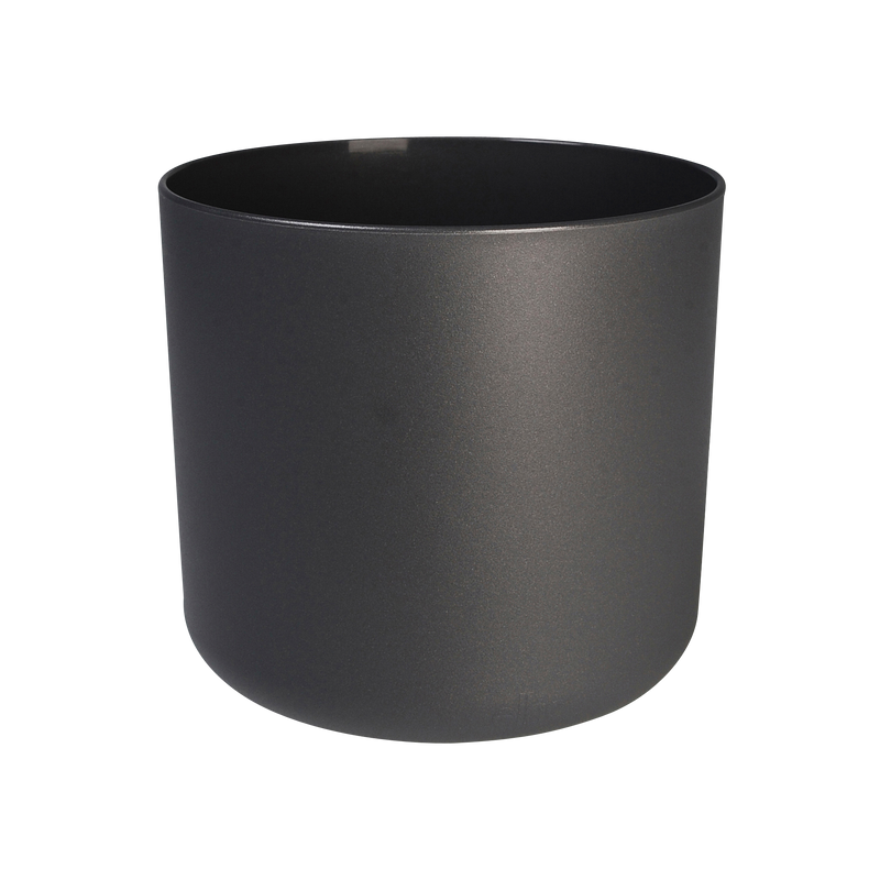 B.for 25cm Soft Round Plastic Indoor Plant Pot - Anthracite