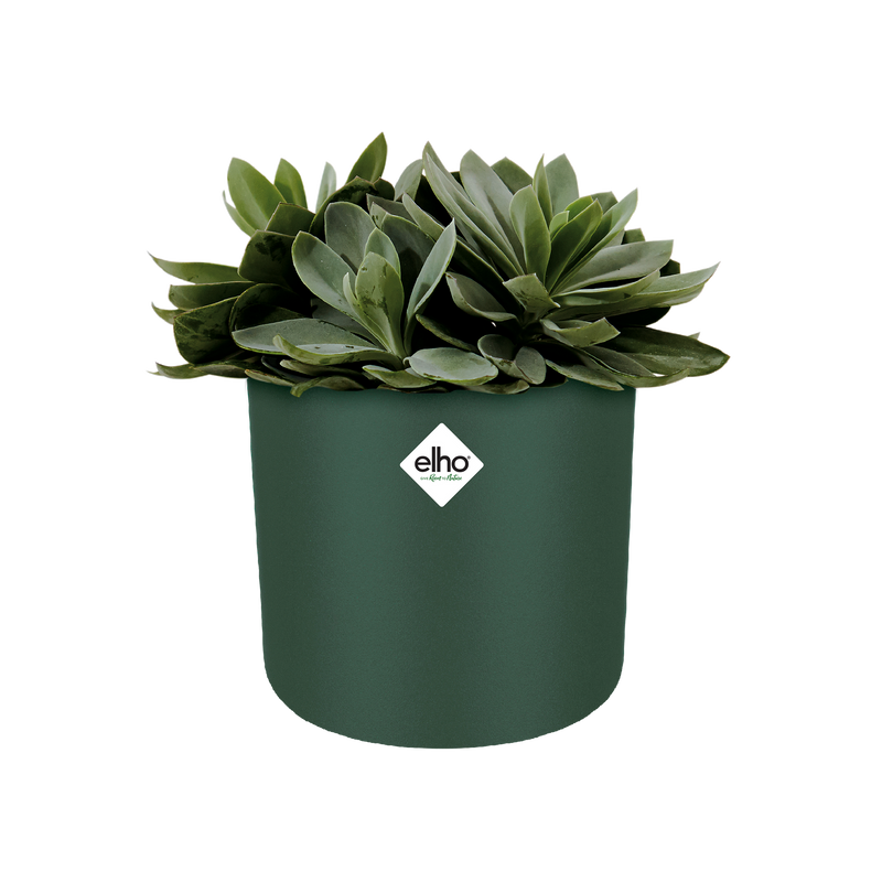 B.for 16cm Soft Round Plastic Indoor Plant Pot - Leaf Green