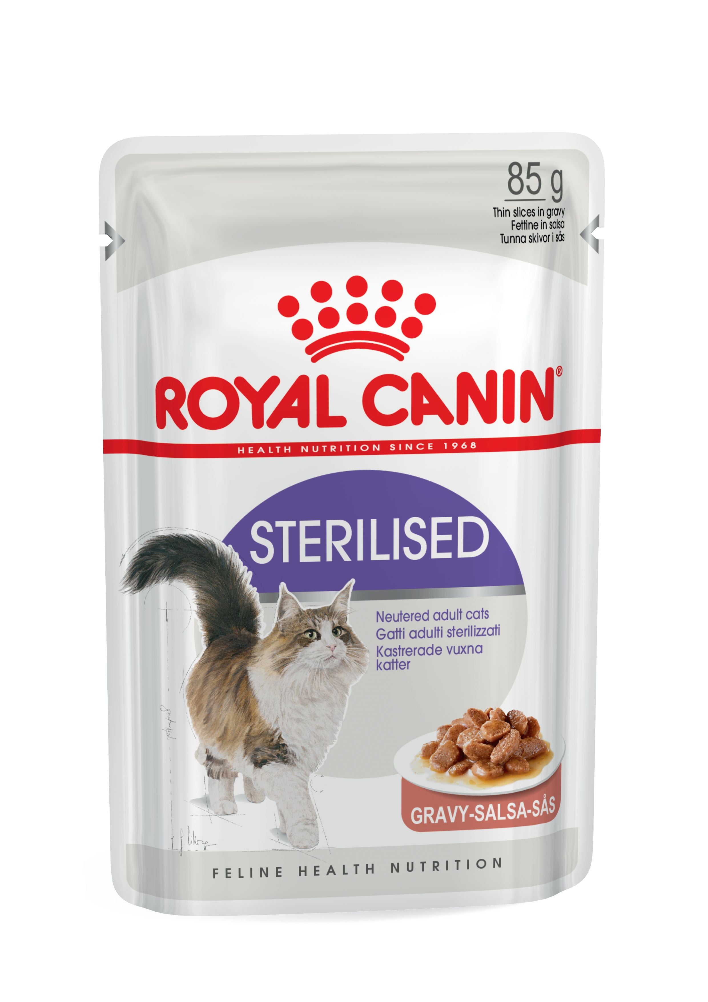 Royal Canin Sterilised In Gravy Adult Wet Cat Food, 85g x 12 Pack