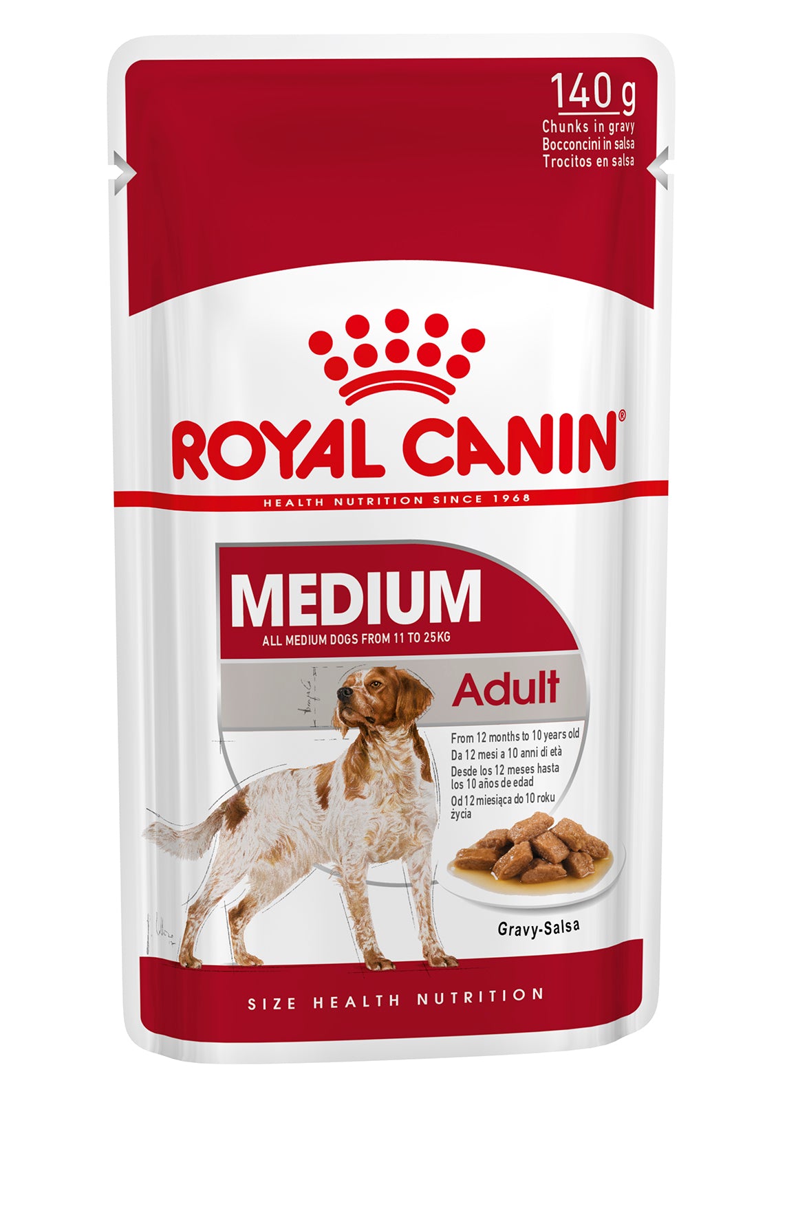 Royal Canin Medium Adult in Gravy Wet Dog Food, 140g x 10 Pack