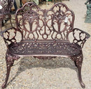 2 Seater Aluminium Garden Chair with Cast Iron Legs - Bronze