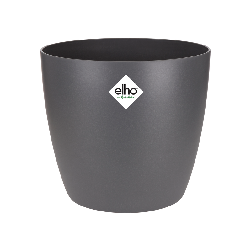 Elho Brussels Round 25 - Flowerpot - Anthracite - Indoor! - Ø 24.30 x H 23.20 cm