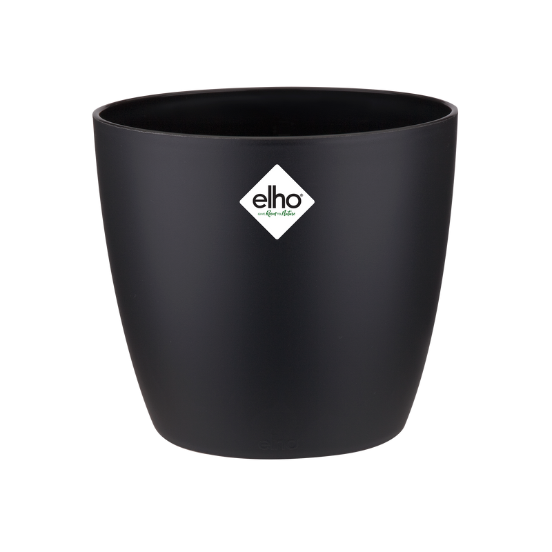 Elho Brussels Round 14 - Flowerpot - Living Black - Indoor! - Ø 13.50 x H 12.60 cm