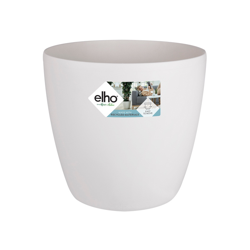 Elho Brussels Round Wheels 35 - Flowerpot - White - Indoor! - Ø 35.00 x H 33.00 cm