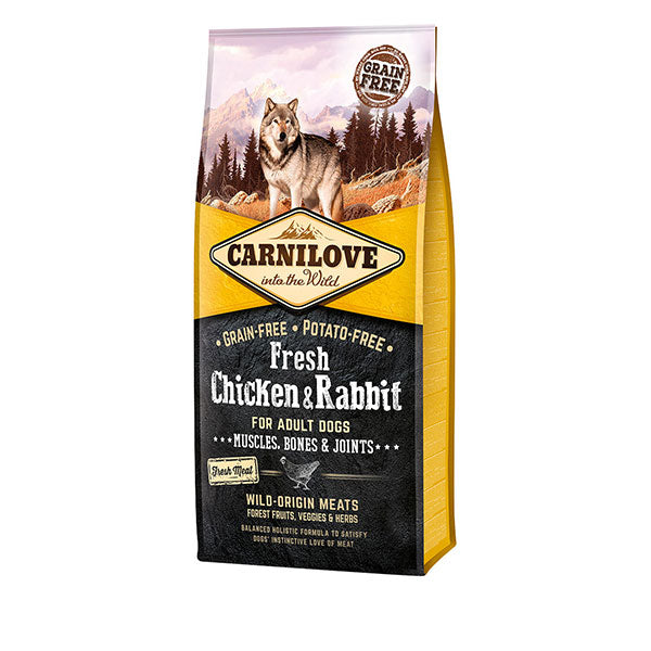 Carnilove Adult Dog Food 12KG - Fresh Chicken & Rabbit