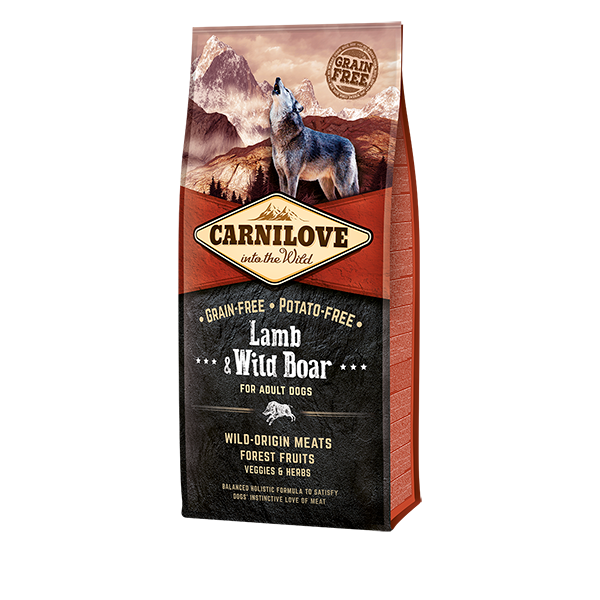 Carnilove Adult Dog Food 12KG + 2KG Free - Lamb & Wild Boar