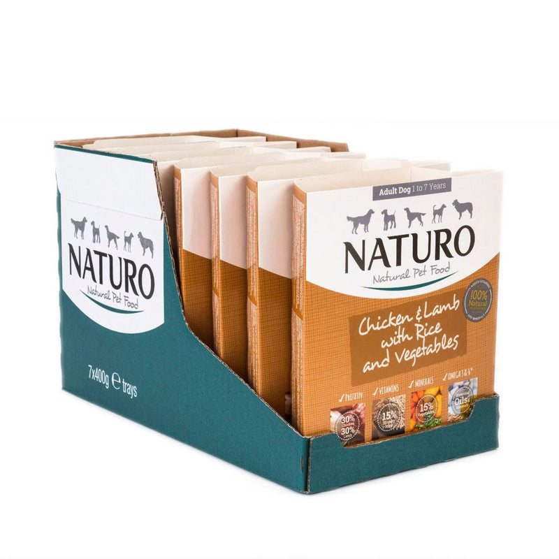 Naturo Adult Dog Chicken and Lamb with Rice and Vegetables, 400g X7