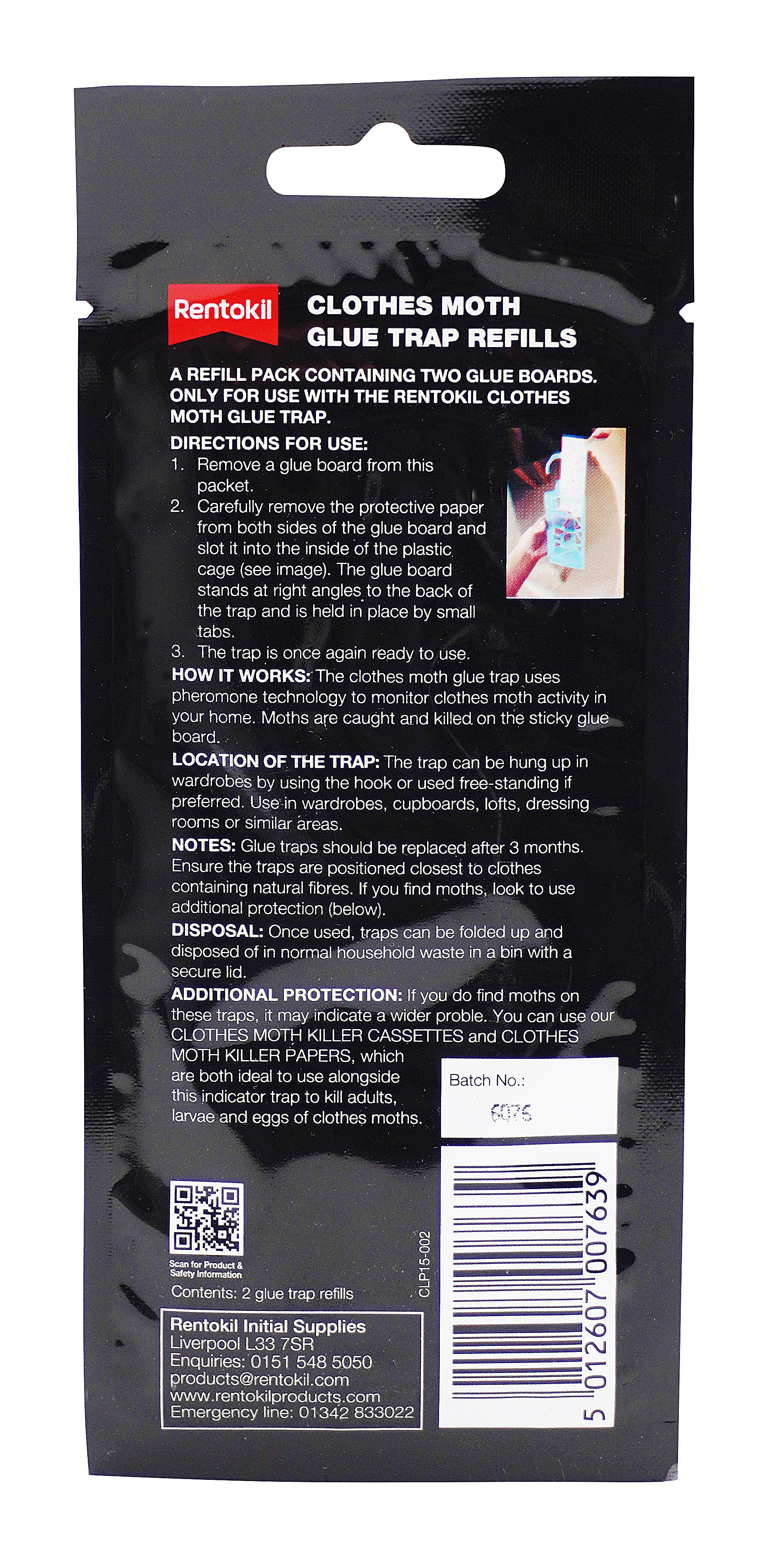 Rentokil Clothes Moth Glue Trap Refill - 2 Pack