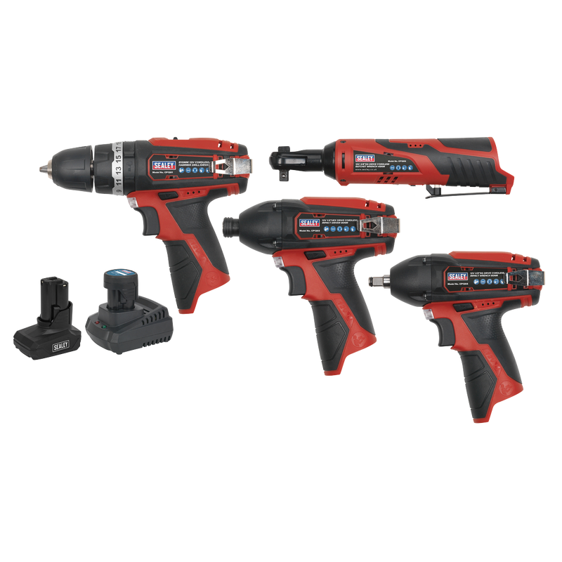 Sealey 4 x 12V SV12 Series Cordless Power Tool Combo Kit