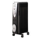 De Vielle Classic 7 Fin Oil Filled Radiator 1500w Black Silver