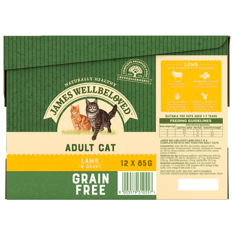 Grain Free Adult Cat Lamb in Gravy Pouch 12 x 85g