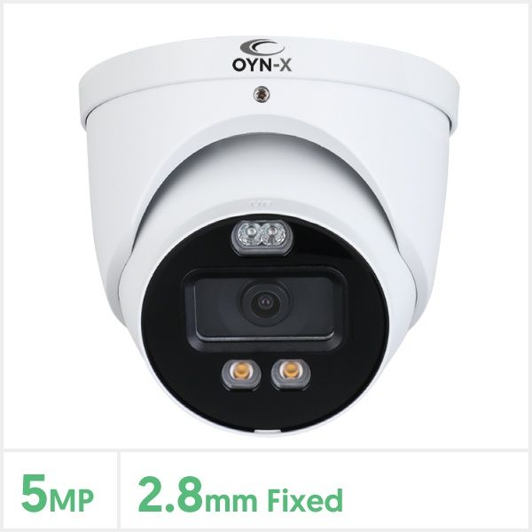 OYN-X Eagle 5MP Fixed Lens HDCVI Full-Colour Active Deterrence Turret Camera, White