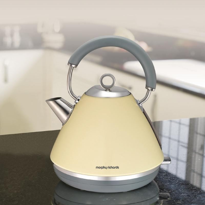 Morphy Richards Accents Pyramid Kettle & 4 Slice Toaster Set, Cream