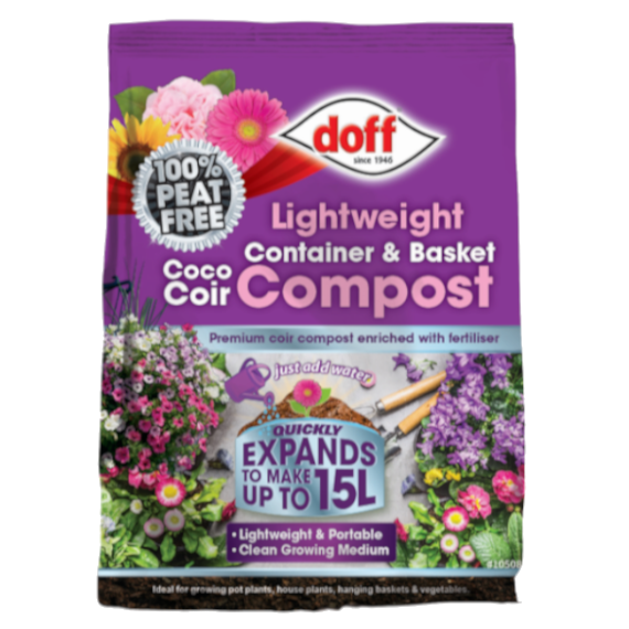 Doff Lightweight Container & Basket Coco Coir Compost 15l