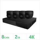 OYN-X Falcon IP CCTV Kit - 8 Channel 2TB NVR with 4x 4K Turret Kit, Grey