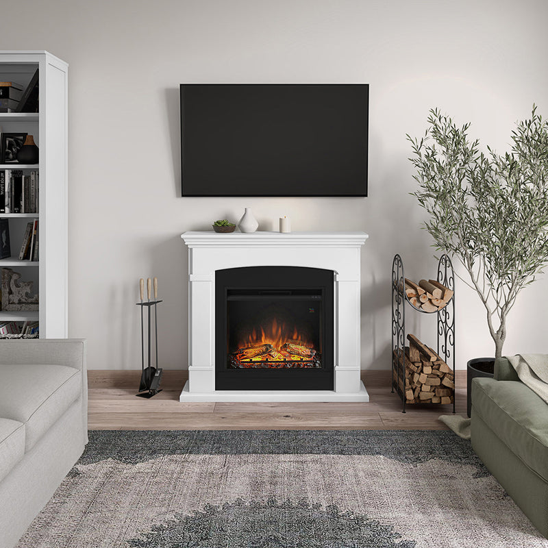 Tagu Helmi Fireplace, Pure White Suite with EU Plug