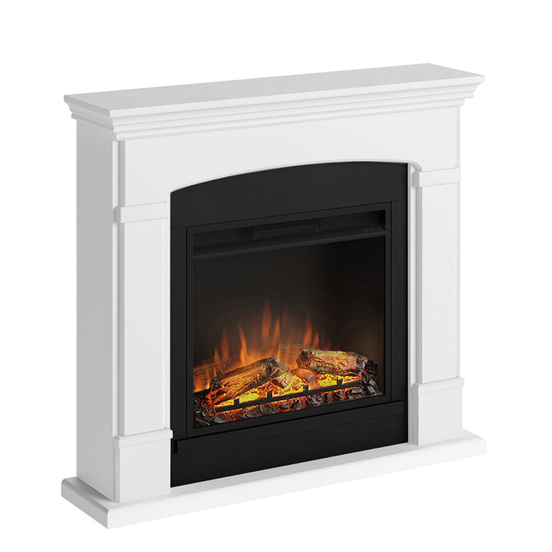 Tagu Helmi Fireplace, Pure White Suite with UK Plug