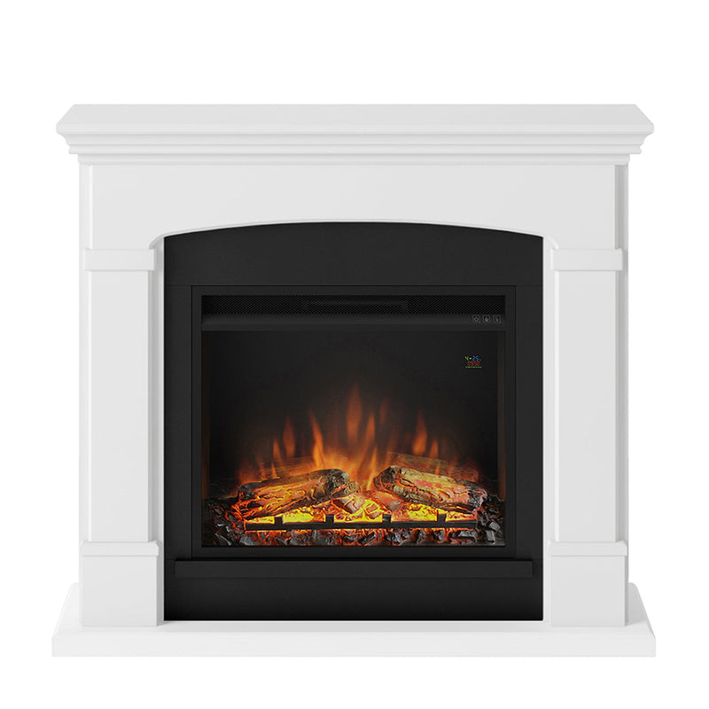 Tagu Helmi Fireplace, Pure White Suite with UK Plug