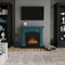 Tagu Magna Fireplace, Soft Turquoise Suite with UK Plug