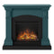 Tagu Magna Fireplace, Soft Turquoise Suite with UK Plug