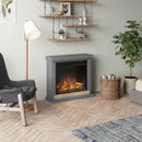 Tagu Hagen Fireplace, Solid Grey Suite with EU Plug