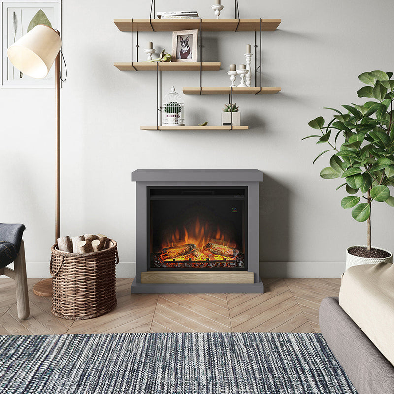 Tagu Hagen Fireplace, Solid Grey Suite with EU Plug