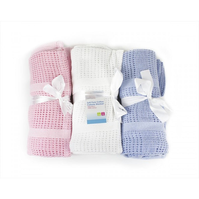 First Steps 100% Pure Soft Cotton Cellular Baby Blanket, Pink