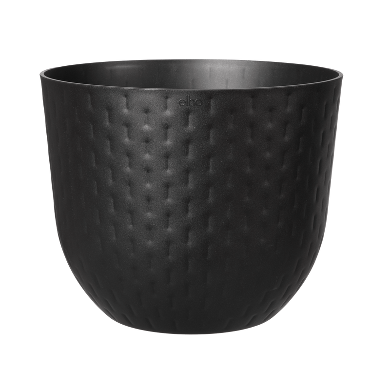 Elho Fuente Grains Round 30 - Flowerpot - Onyx Black - Indooroutdoor! - Ø 29.46 x H 24.34 cm