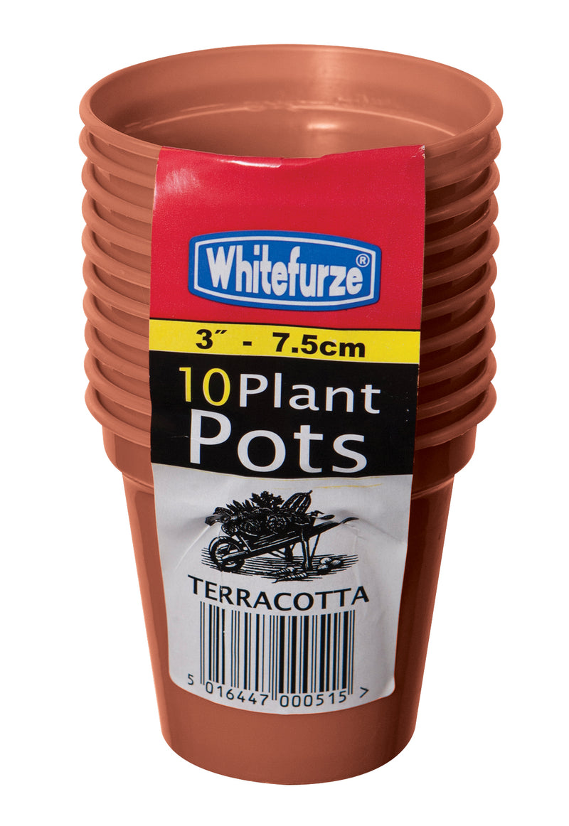 Whitefurze 7.5 CM \ 3 Inch Garden Pot Set, Terracotta