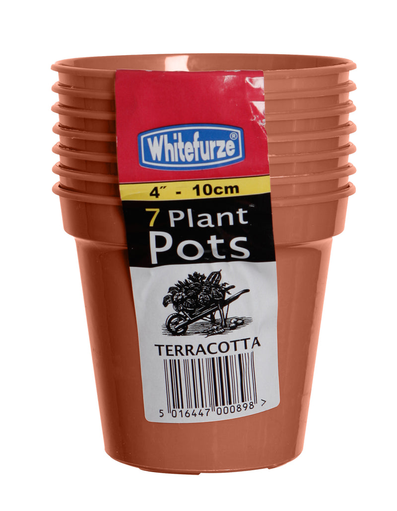 Whitefurze 10 CM / 4 Inch Garden Pot Set, Terracotta