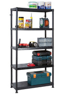 Garland Self Assembly Plastic Shelving 5 Shelf Unit Dual Solution 90cm L x 40cm W x 184cm H